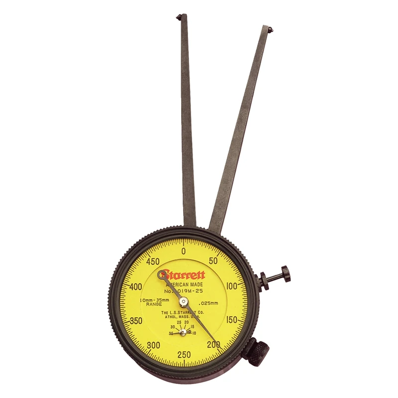 Starrett 1019M-25 Calliper Gauge, Pointed Jaw, Yellow Face, 10-35mm Range, +/-2mm Accuracy, 0.025mm Resolution - Image 1