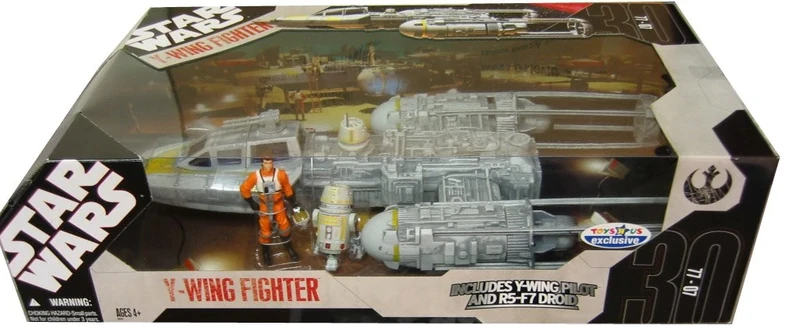 Star Wars Gold Squadron Y-Wing Fighter With Pilot & Droid