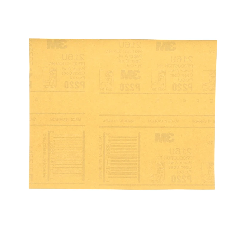 3M Gold Abrasive Sheet, 02544, P220 Grade, 9 in x 11 in, 50 Sheets per Pack