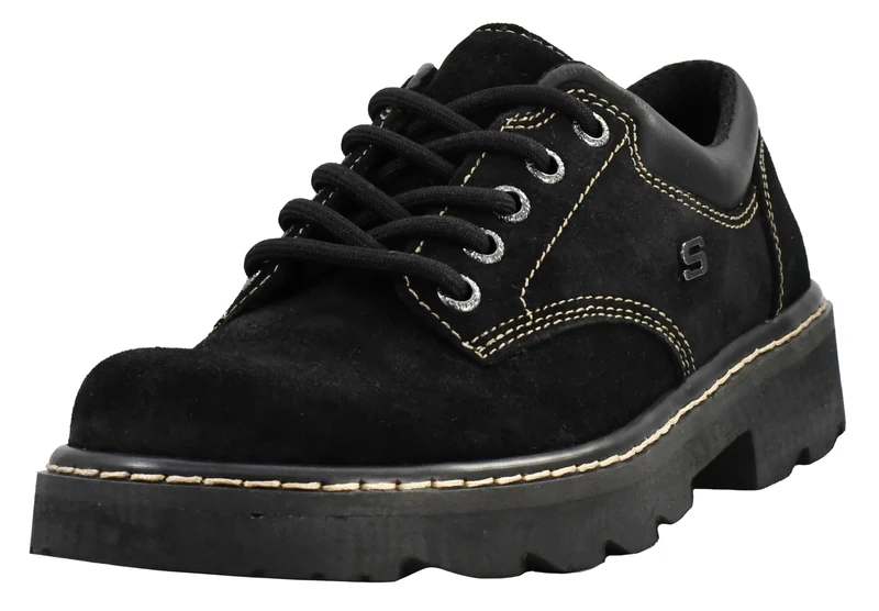 Skechers Women's Parties-Mate Oxford, Black Suede Leather, 2 UK
