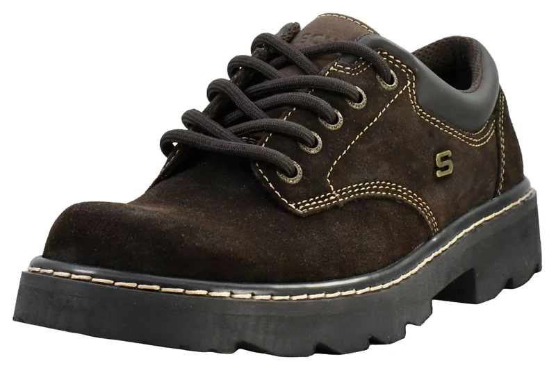 Skechers Women's Parties-Mate Oxford Shoes, Chocolate Suede Leather, 6