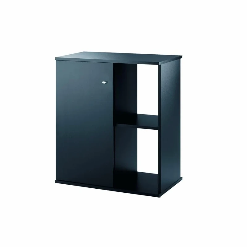 Ferplast Hydor Wooden Aquarium Cabinet Stand Cayman 60, Push-Pull Doors, Water Resistant Top, Adjustable Feet, Black
