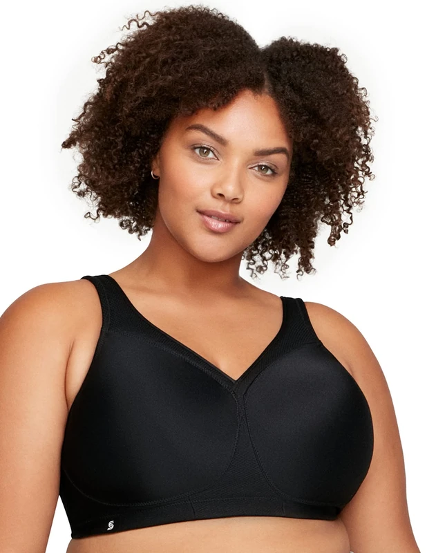 Glamorise MagicLift Seamless Sports Wirefree Bra 1006 (Women's & Women's Plus) Black
