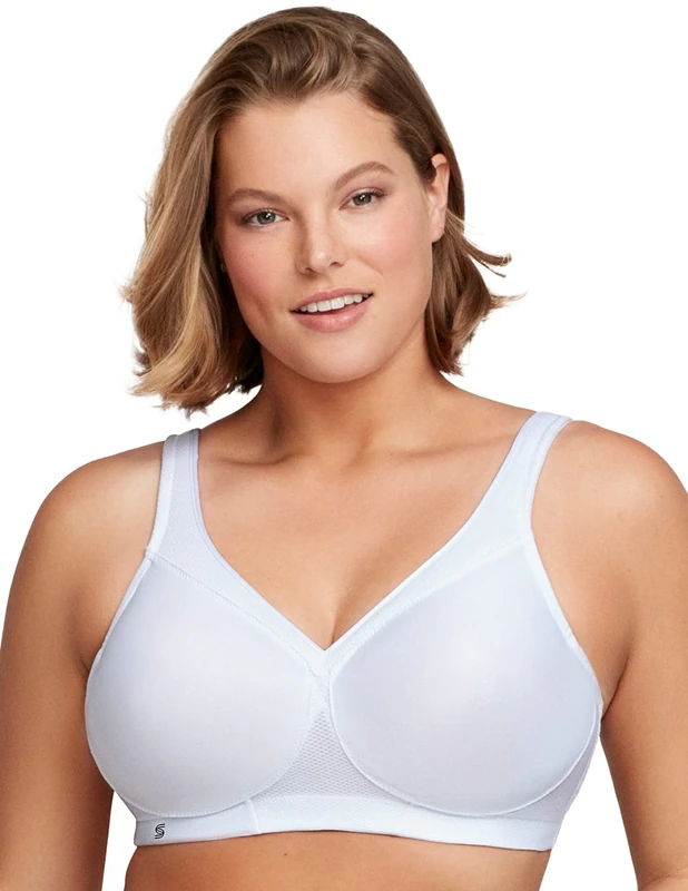 Glamorise MagicLift Seamless Sports Wirefree Bra 1006 (Women's & Women's Plus) White