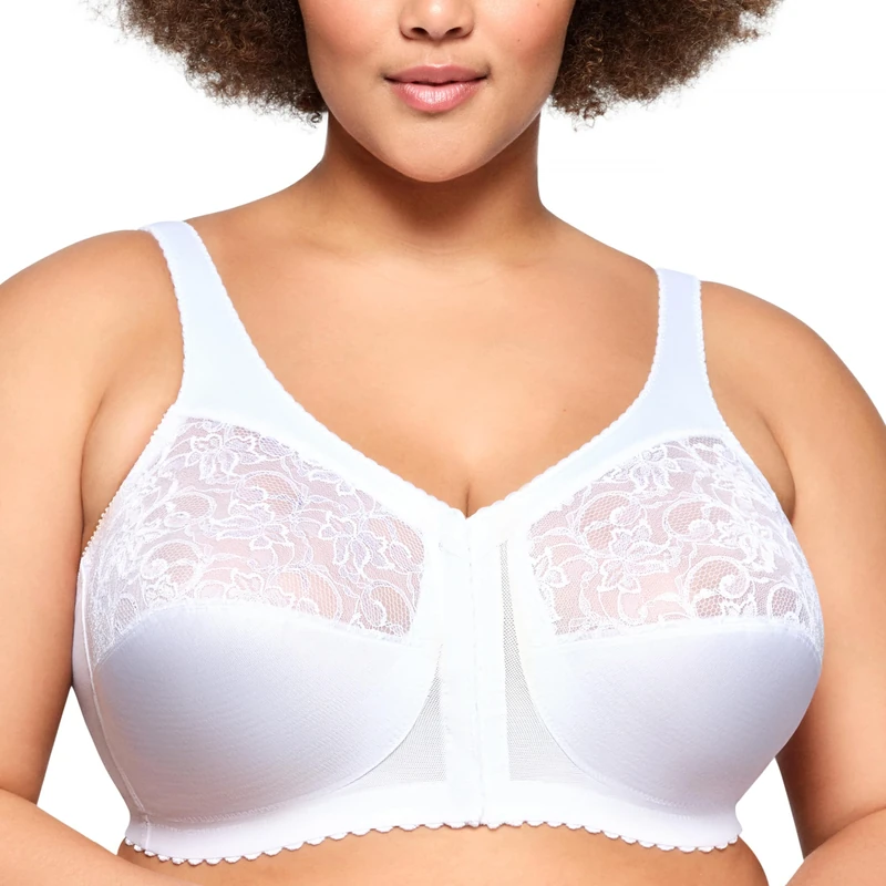 Glamorise MagicLift Front-Closure Support Wirefree Bra 1200 (Women's & Women's Plus) White