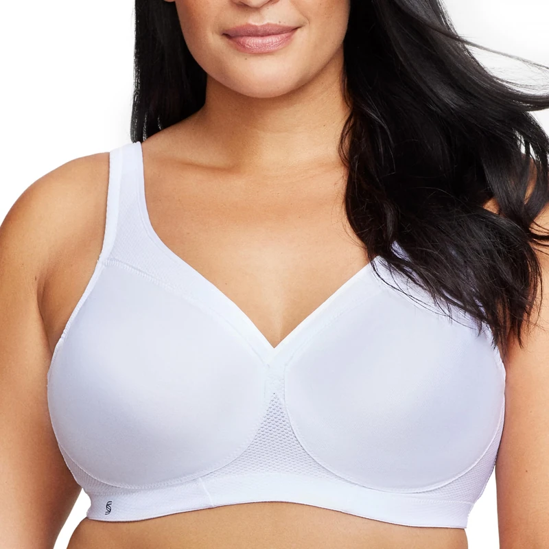 Glamorise MagicLift Seamless Sports Wirefree Bra 1006 (Women's & Women's Plus) White
