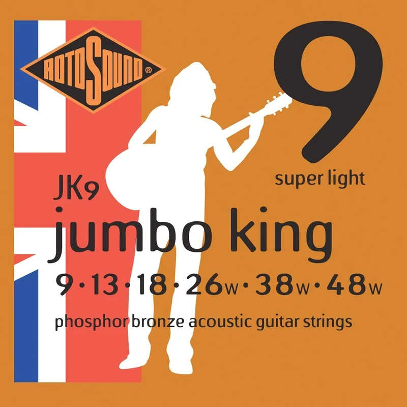 Rotosound Strings for Acoustic Guitar JUMBO KING 6-str. JK9 Super Light 9-42