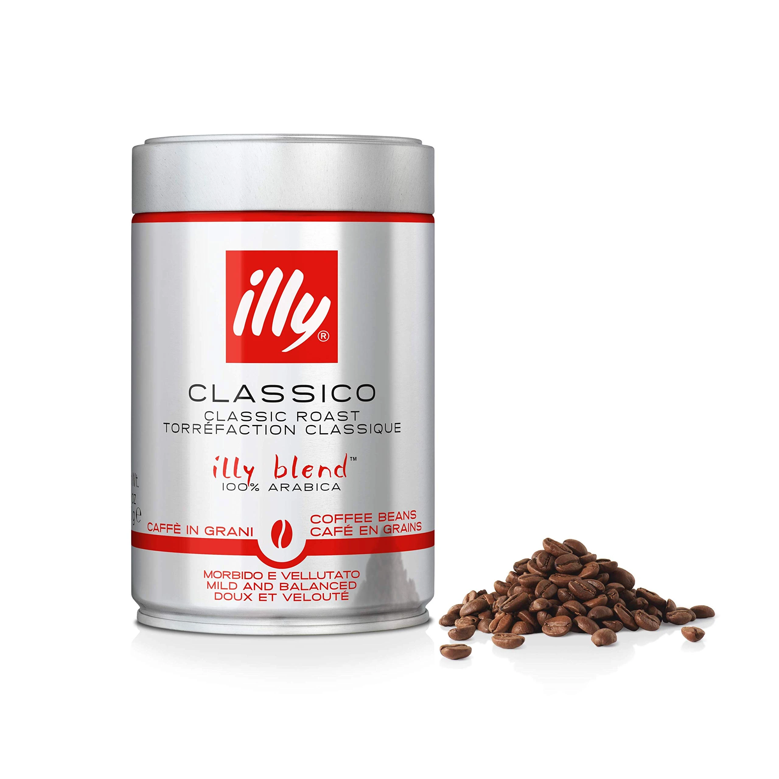 illy - Classico Coffee Beans - Medium Roast - 100% Arabica Whole Beans - Ideal for Moka Pots, Filter Coffee, Espresso and Lungo Coffees - 250g Tin