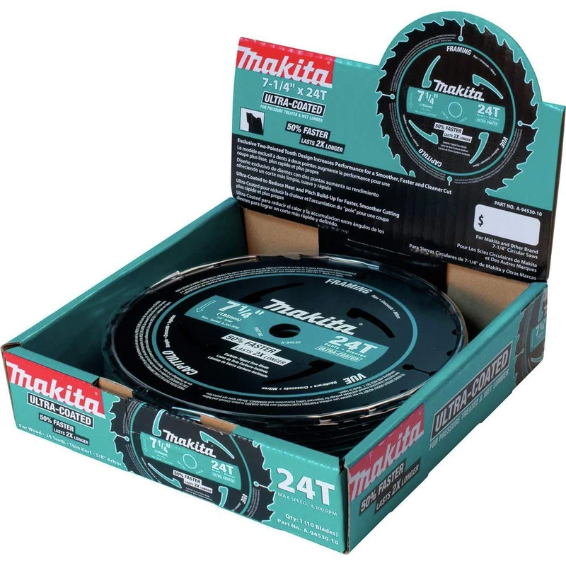 Makita A-94530-10 7-1/4" 24T Ultra-Coated Framing Blade, 10-Pack - Image 1