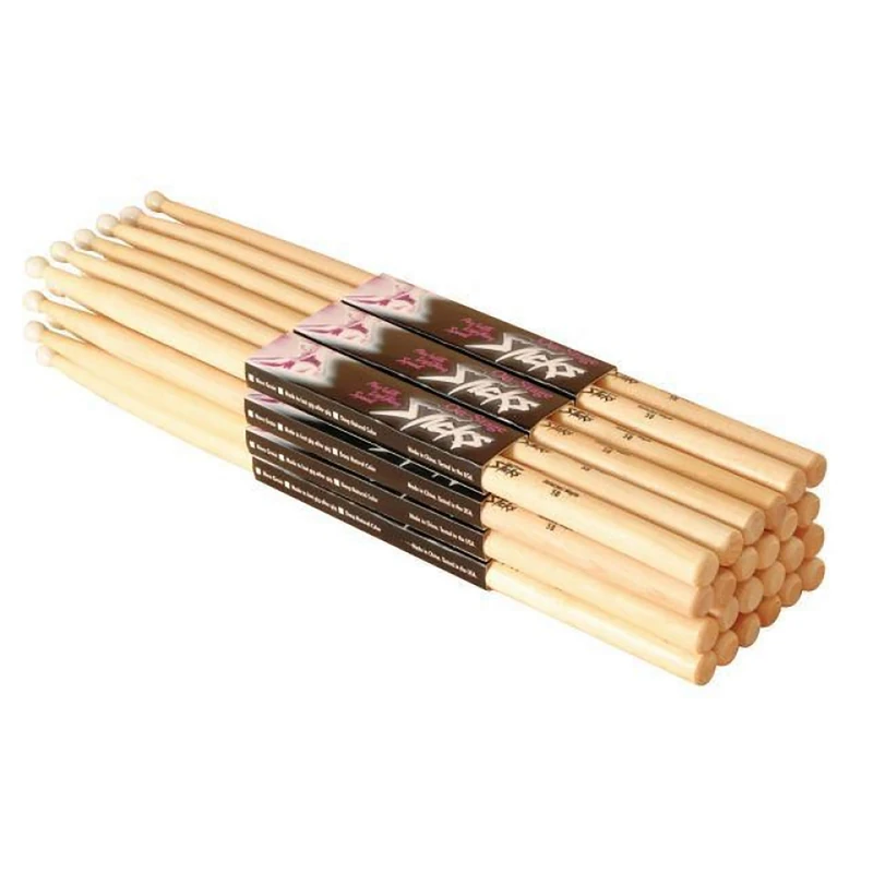 On-Stage Hickory 5A Wood Tip Drumsticks, 12 Pairs