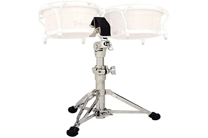 LP Latin Percussion Bongoständer höhenverstellbar, verchromt, doppelstrebig, Camlock Spannsystem, L-förmige Auflage, LP330C