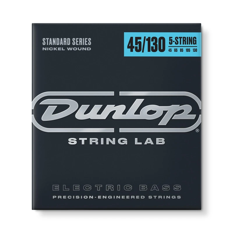 Dunlop DBN45130 Nickel Medium 130 5 String 45-130 Stainless Steel Bass Guitar Strings - Image 1
