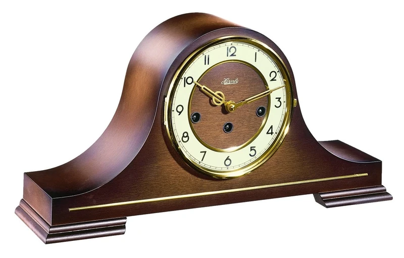 Hermle Tambour Mechanical Mantle Clock in Walnut and Westminster Chime 21092-030340