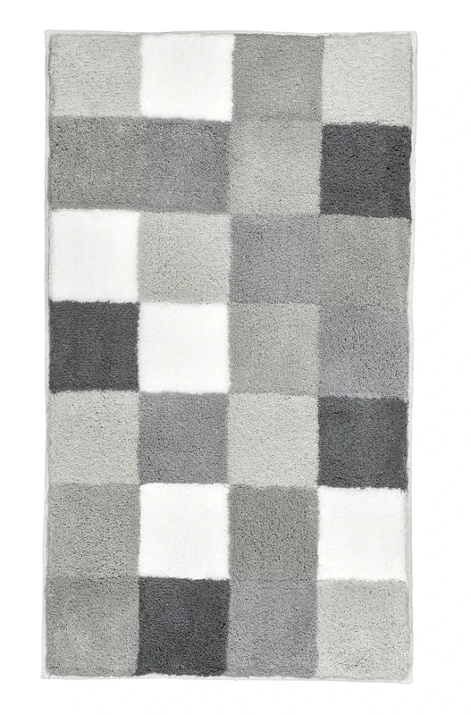 Kleine Wolke "Caro" Bath rug, 60 x 105 cm, Grey/White