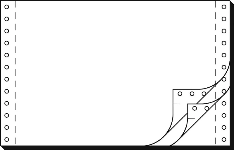 SIGEL 36243 Listing Paper, 6" x 240 mm, 3-part, 56/57 gsm, vp's, white, blank, 2000 sets