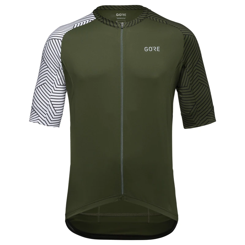 GORE WEAR Mens C5 Jersey T-Shirt, Utility Green/White, M EU