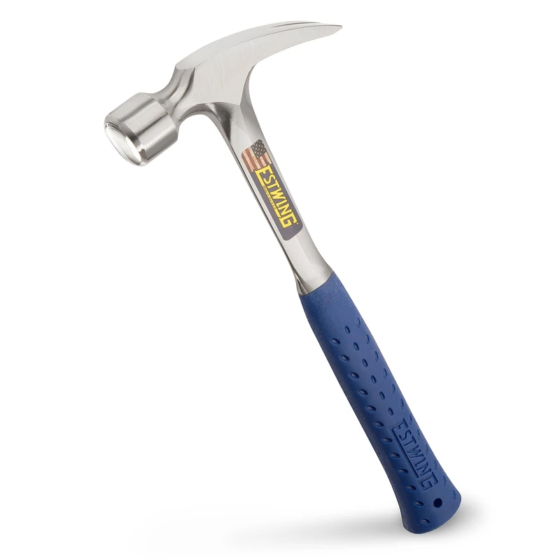 Estwing E3/22SR 22oz Straight Claw Framing Hammer, Smooth Face, Shock Reduction Grip