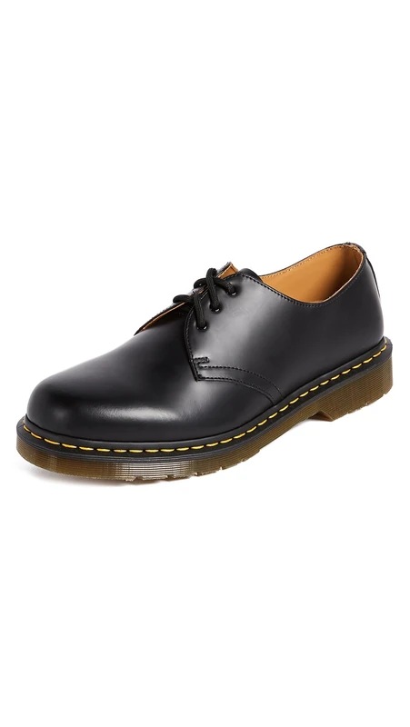 Dr. Marten's 1461 Unisex Lace-Up Shoes, Black (Black Smooth/Orange), 8 UK (42 EU)