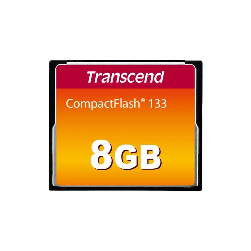 Transcend 8GB CompactFlash 133 Memory Card (CF Card) Up to 50/20 MB/s, Supports Ultra DMA transfer mode 4 with MLC NAND Flash appropriate for entry-level DSLRs TS8GCF133