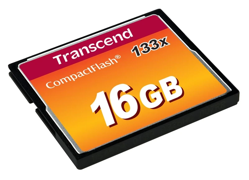 Transcend 16GB CompactFlash 133 Memory Card (CF Card) Up to 50/20 MB/s, Supports Ultra DMA transfer mode 4 with MLC NAND Flash ideal for entry-level DSLRs TS16GCF133