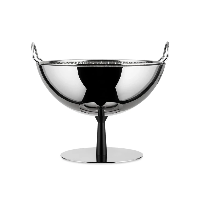 Alessi Fruit Bowl/Strainer Stainless Steel Base Made of Aluminium, Silver, 7 x 23.5 x 16.5 cm