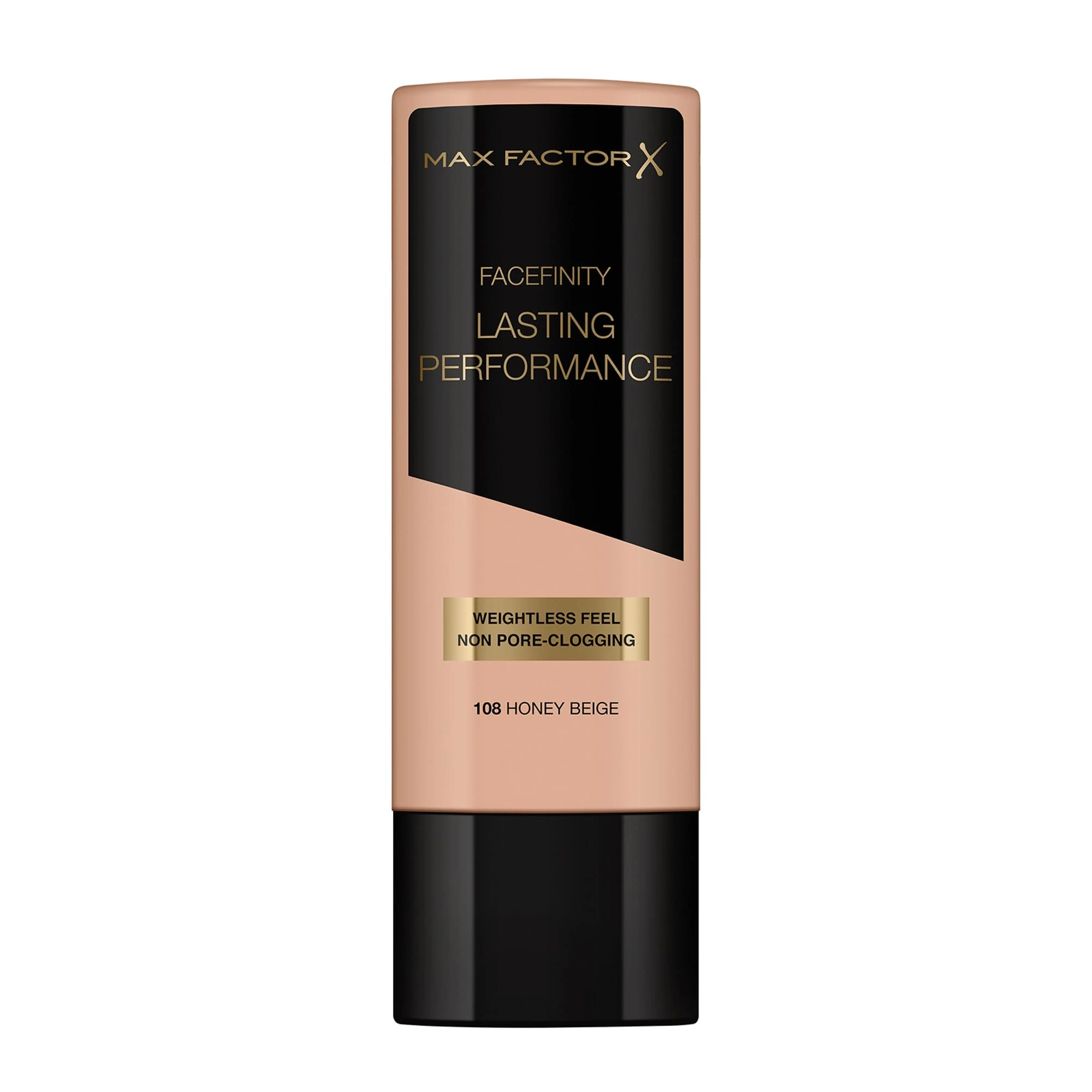 Max Factor Lasting Performance Liquid Foundation, 108 Honey Beige, Full Coverage, Flawless and Radiant Finish, Lightweight Formula, Smudge Resistant, Non Pore-Clogging, Fragrance Free, 35ml