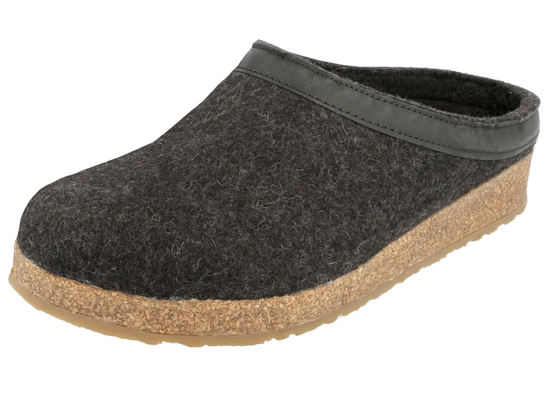 Haflinger Unisex Adult Grizzly Torben Slippers,Gray (graphite 77), 10 UK (44 EU)