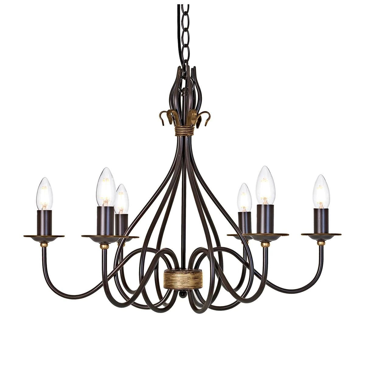 Windermere 6 Light Candle-Style Chandelier