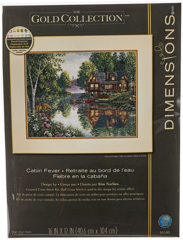 Dimensions "Cabin Fever Counted Cross Stitch Kit, Multi-Colour - Image 1