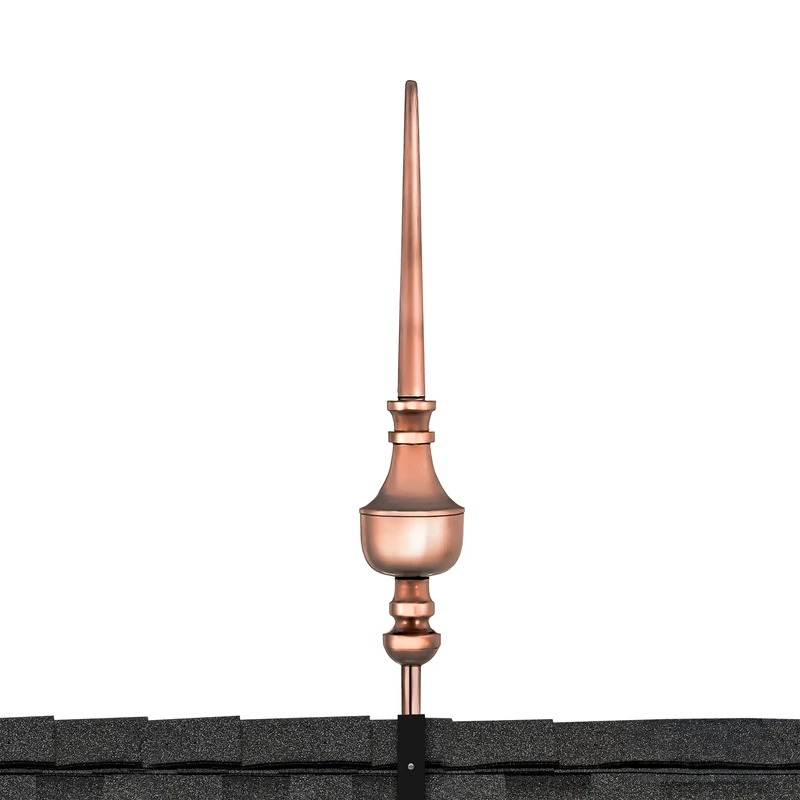 Good Directions 742 Victoria Finial, 27" w/Mount, Polished Copper