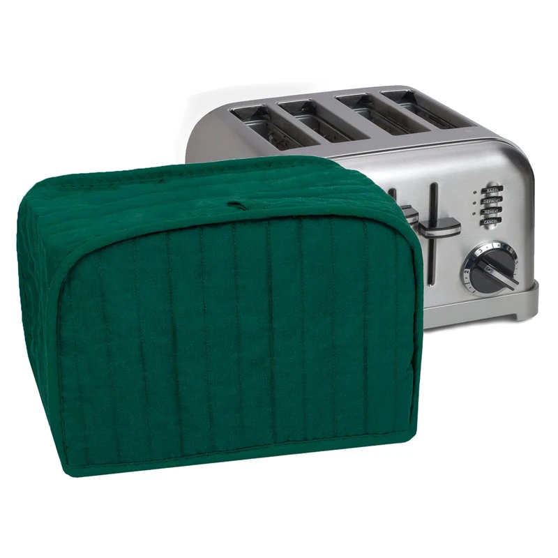 Ritz Polyester/Cotton Quilted Four Slice Toaster Appliance Cover, Dust and Fingerprint Protection, Machine Washable, Dark Green - Image 1