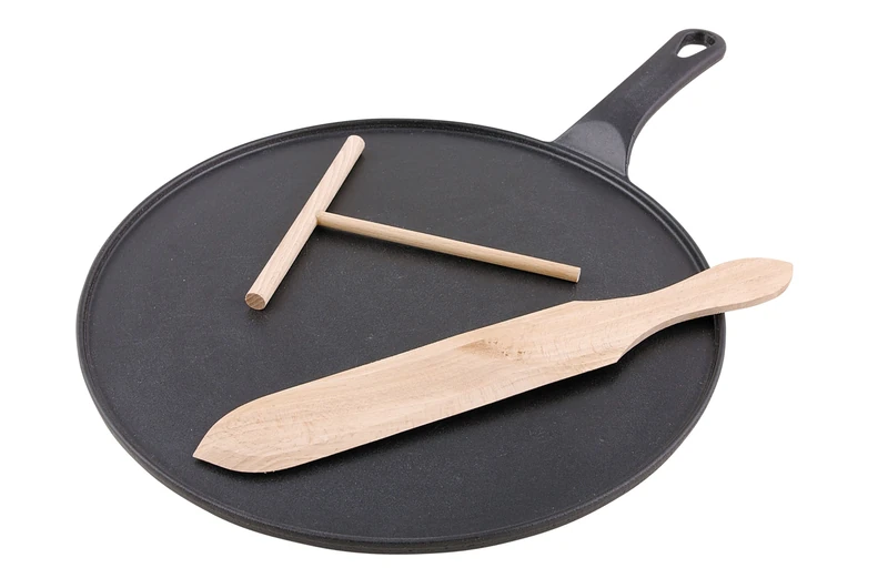 Chasseur Cast Iron Crepe Pan Set, Matt Black, 30 cm