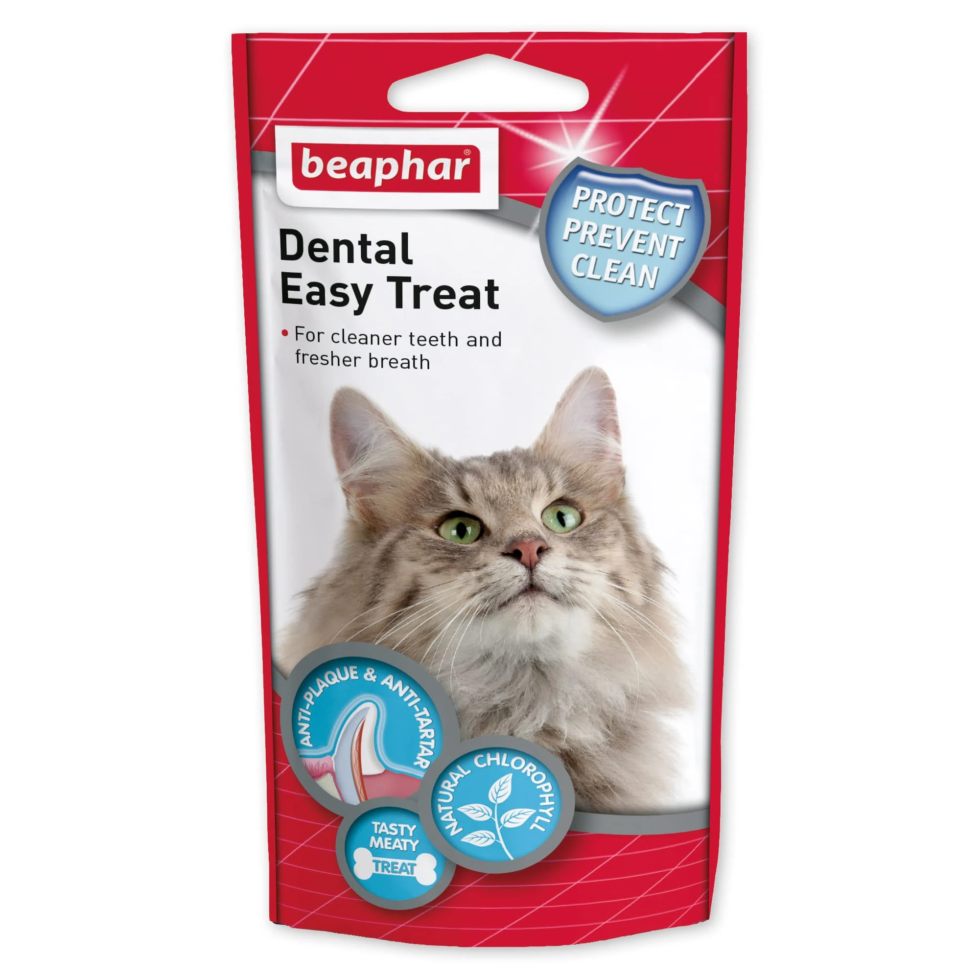 Beaphar - Dental Easy Treats - Tasty Dental Care for Cats - for Cleaner Teeth & Fresher Breath - 35g Pack