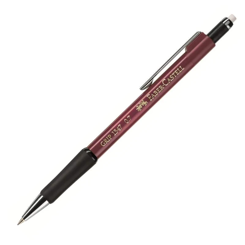 Faber-Castell Grip 1347 0.7mm Red Metallic Mechanical Pencil - Box of 12