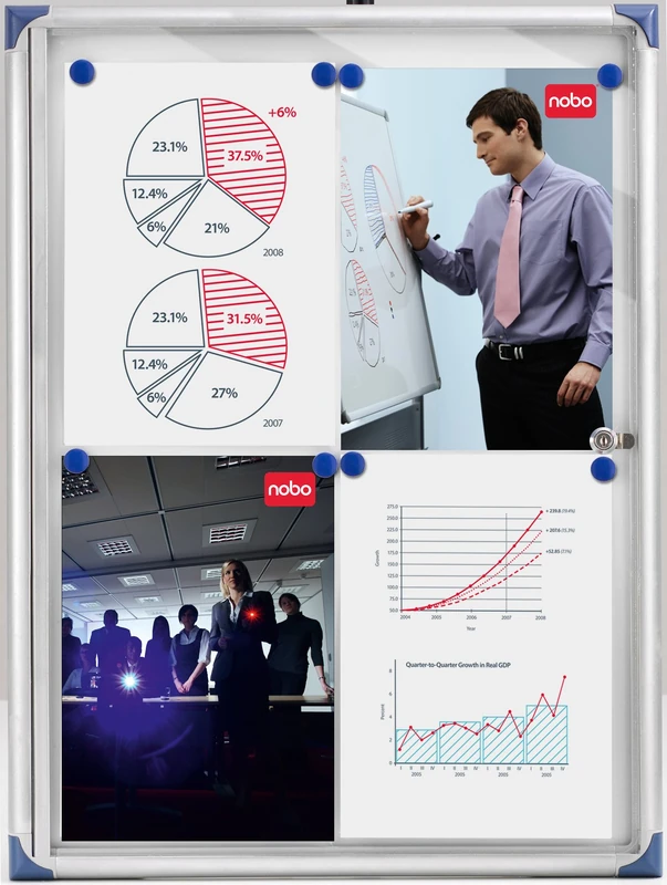 Nobo 1901798 Internal Display Case Metal Backing 51 x 37 x 2.2 cm / 2x A4