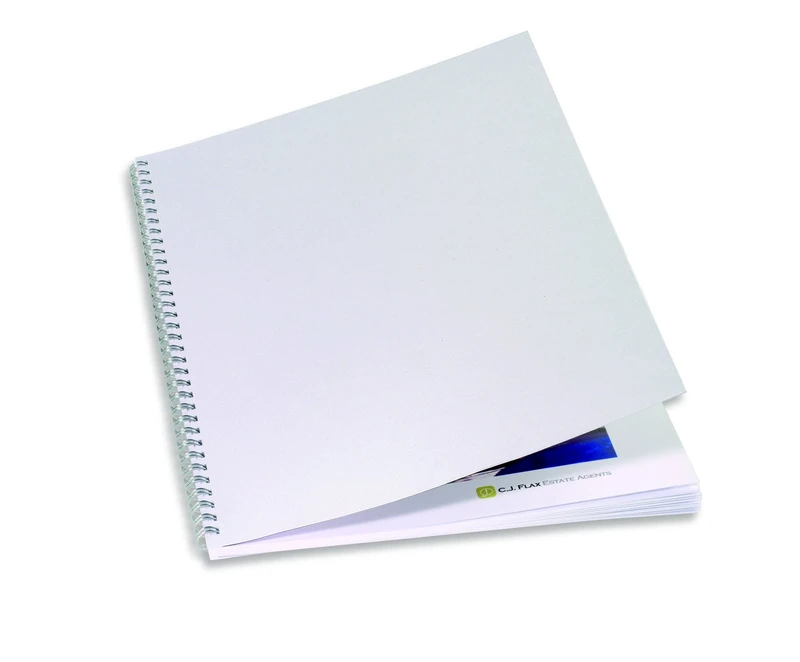 GBC 250 GSM A4 Linenweave Binding Covers - White (Pack of 100)