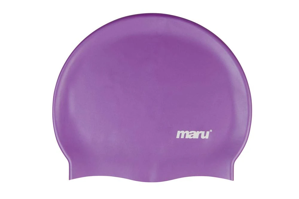 MARU Swimming Hat, 100% Silicone Swim Cap, Unisex Adult Swimming Cap, Lightweight Swimming Caps for Men and Women, Comfortable and Durable Swim Hats Designed in the UK (Purple, One Size)