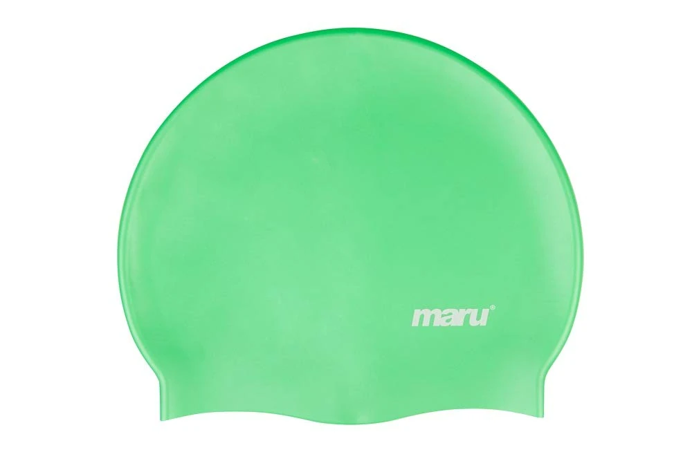 Maru Swimming Hat, 100% Silicone Swim Cap, Unisex Adult Swimming Cap, Lightweight Swimming Caps for Men and Women, Comfortable and Durable Swim Hats Designed in the UK (Green, One Size)