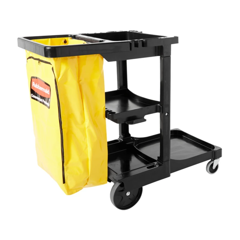 Rubbermaid Commercial Products Janitorial Cart, Black, 38.4" x 21.8" x 46"