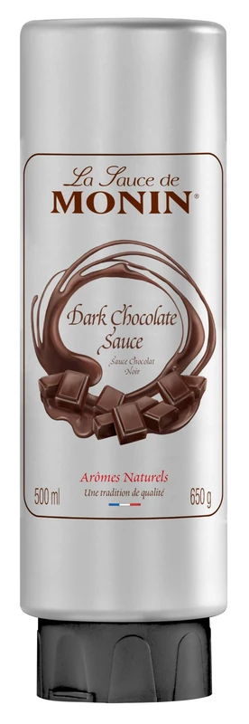 MONIN Premium Dark Chocolate Sauce 500ml for Frappes, Desserts, Cocktails, Hot Chocolates and Garnishes. Vegan-Friendly, Allergen-Free. 100 Percent Natural Flavour. Perfect For Frappes, Desserts, Cocktails, Hot Chocolates and Garnishes