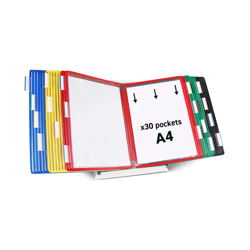 Tarifold A4 Desk Stand with 30 Assorted Pivoting Pockets