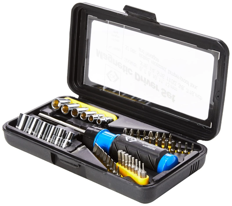 C.K T4826D Ratchet Screwdriver Bit and Socket Set, Schwarz