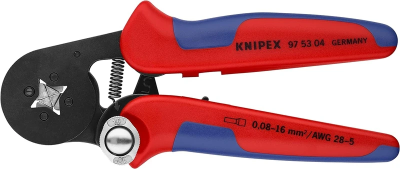 KNIPEX Self-Adjusting Crimping Pliers for Wire Ferrules with Lateral Access in Blister with Multi-Component Handles 180 mm, 97 53 04 SB
