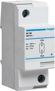 Hager SP120 – Limiter Surge tipo-i 1 Pole