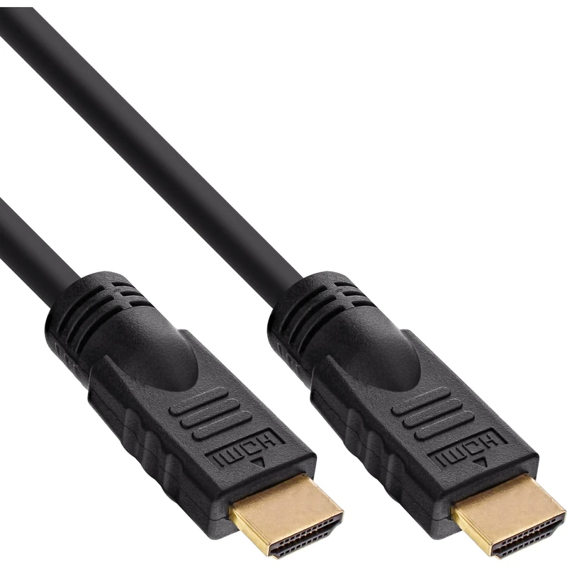 InLine® 15m 19 Pin Male to Male Golden Contacts HDMI Cable - Black