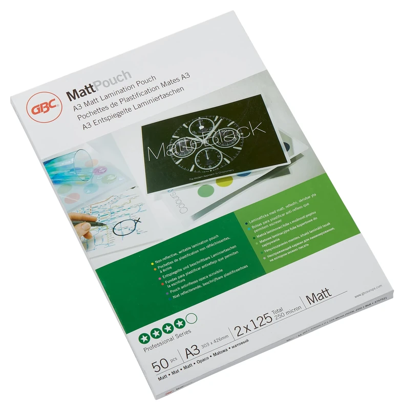 GBC 2x125 Micron A3 Matt Laminating Pouch (Pack of 50)