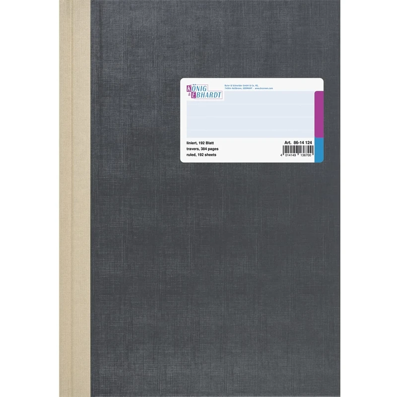 König and Ebhardt König & Ebhardt 8614124 Business Book (A4, Ruled, 80 g/m², 192 Sheets Thread Binding with Number of Pages)