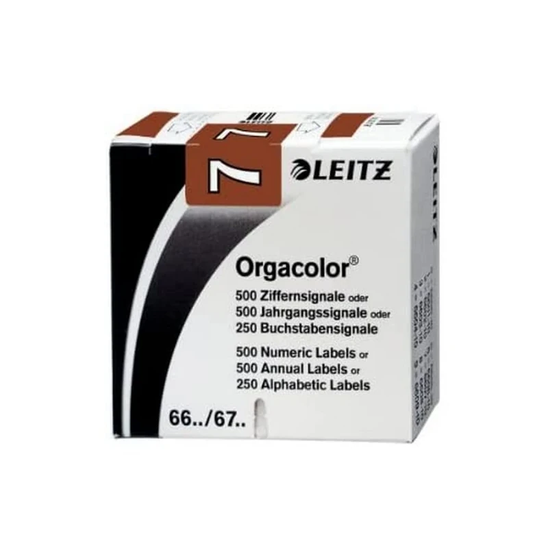 Leitz Orgacolor 66071000 Number Sign Card "7" Pack of 500 Brown