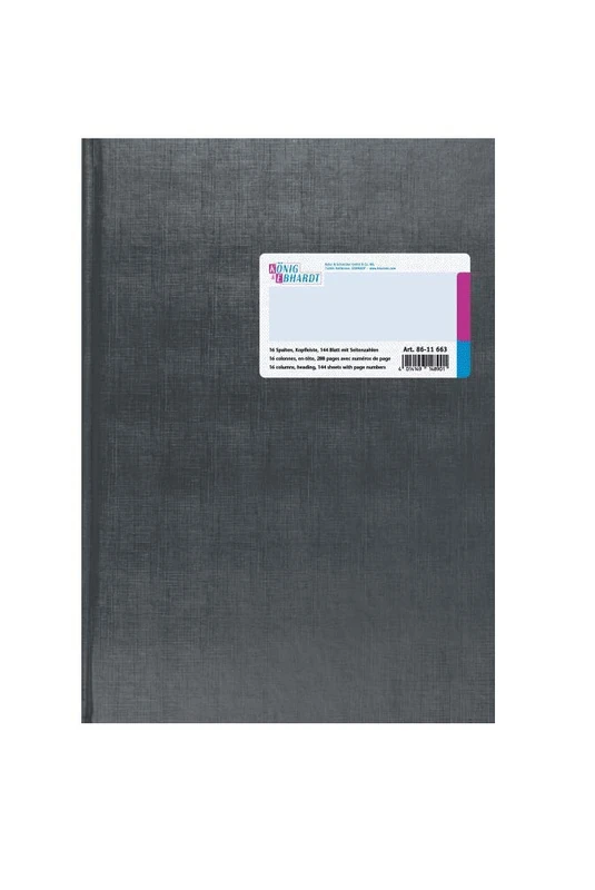 King and Ebhardt 8611663 Columns Book, Columns Arc, 16 Columns, A4, 210 x 257 mm, 144 Sheet, Light Blue