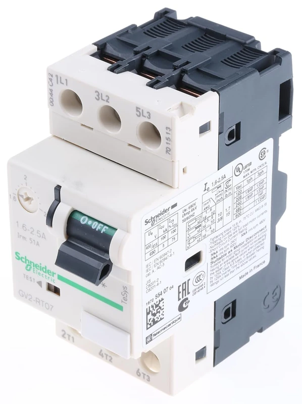 Schneider Electric Motor circuit breaker, TeSys GV2, 3P, 1.6-2.5 A, thermal magnetic, screw clamp terminals